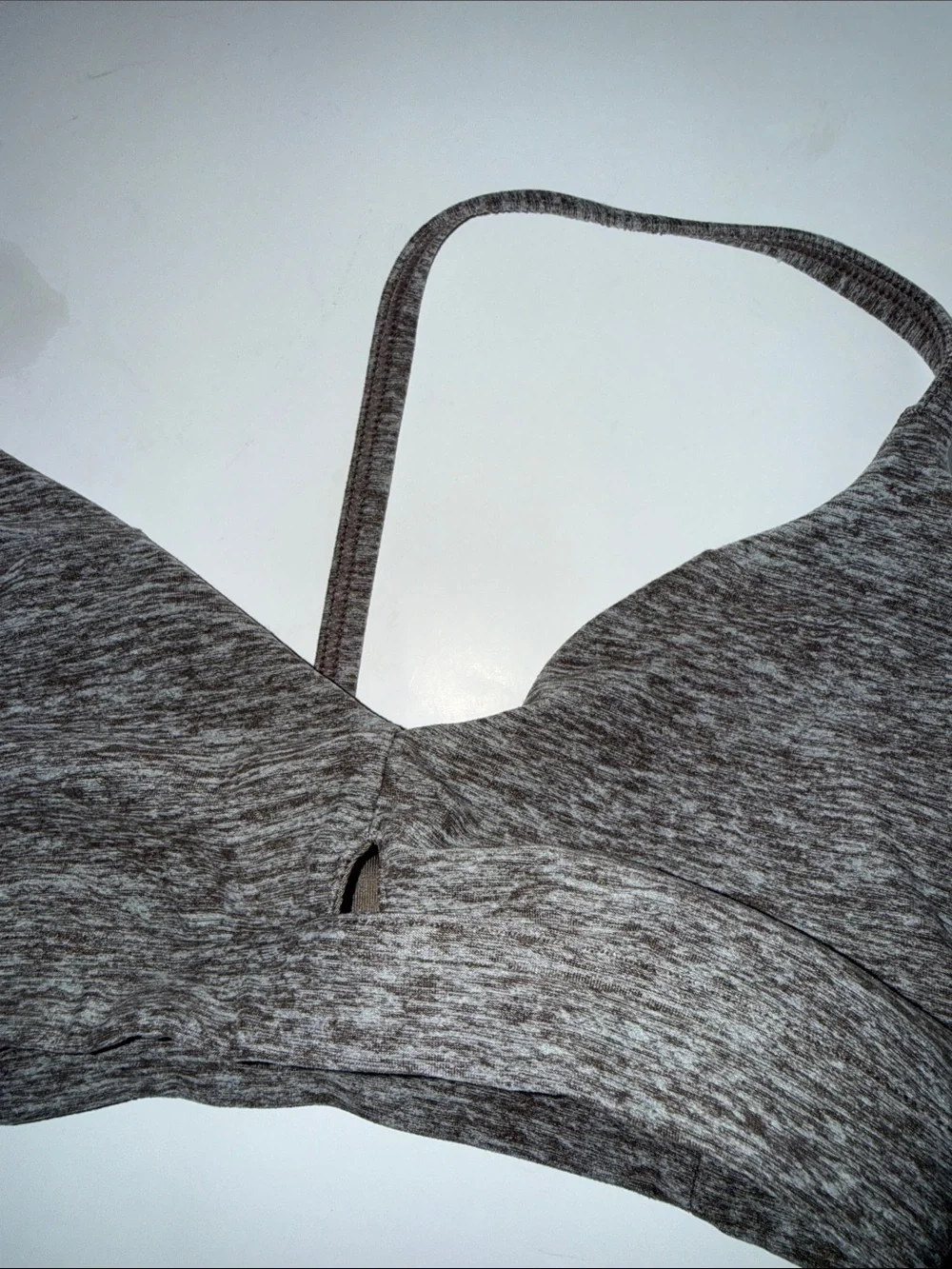 WOMENS ALO SOFT YOGA HEATHERED BROWN CROP YOGA TOP SIZE XS